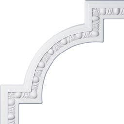 Ekena Millwork - PML12X12RA - Endurathane Raymond Egg & Dart Panel Moulding Corner, 13 7/8"W x 12 7/8"H (matches moulding PML02X00RA), Factory Primed