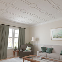 Ekena Millwork - PML08X08OD - Endurathane Odessa Bead & Barrel Panel Moulding Corner, 9 1/4"W x 8 1/4"H (matches moulding PML00X00OD), Factory Primed