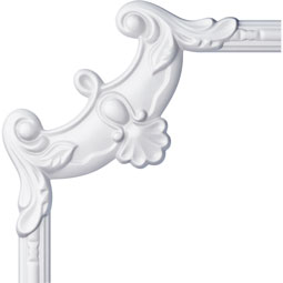 Ekena Millwork - PML08X08OD - Endurathane Odessa Bead & Barrel Panel Moulding Corner, 9 1/4"W x 8 1/4"H (matches moulding PML00X00OD), Factory Primed