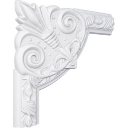 Ekena Millwork - PML09X09MI-2 - Endurathane Milton Running Leaf Panel Moulding Corner, 10 3/4"W x 9 3/4"H (matches moulding PML02X00MI), Factory Primed