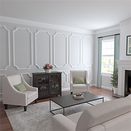 Ekena Millwork - PML10X10MI - Endurathane Milton Running Leaf Panel Moulding Corner, 10"W x 10"H (matches moulding PML02X00MI), Factory Primed