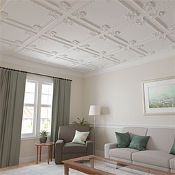 Ekena Millwork - PML10X10MI-2 - Endurathane Milton Running Leaf II Panel Moulding Corner, 10"W x 10"H (matches moulding PML02X00MI), Factory Primed