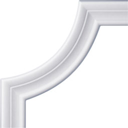 Ekena Millwork - PML06X06ST - Endurathane Stockport Panel Moulding Corner, 7 5/8"W x 6 5/8"H (matches moulding PML01X00ST), Factory Primed
