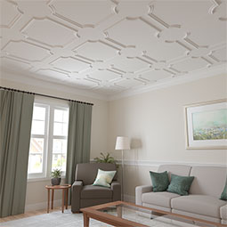Ekena Millwork - PML09X09SW - Endurathane Swindon Panel Moulding Corner, 8 3/4"W x 7 3/4"H (matches moulding PML01X00SW), Factory Primed