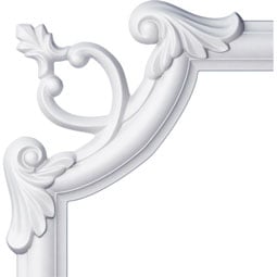 Ekena Millwork - PML09X09AS - Endurathane Ashford Panel Moulding Corner, 9"W x 9"H (matches moulding PML01X00AS), Factory Primed