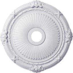 Ekena Millwork - CM27HE_P - Endurathane Heaton Ceiling Medallion, 27 1/2"OD x 3 7/8"ID x 2 1/4"P (Fits Canopies up to 6 1/2")