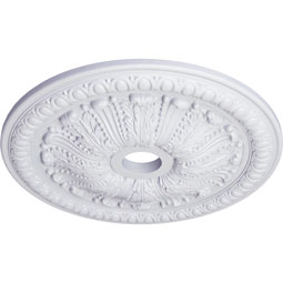 Ekena Millwork - CM27TO_P - Endurathane Tomango Egg & Dart Ceiling Medallion, 27 7/8"OD x 3 7/8"ID x 2 1/2"P (Fits Canopies up to 6 3/4")