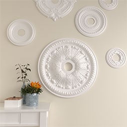 Ekena Millwork - CM27TO_P - Endurathane Tomango Egg & Dart Ceiling Medallion, 27 7/8"OD x 3 7/8"ID x 2 1/2"P (Fits Canopies up to 6 3/4")