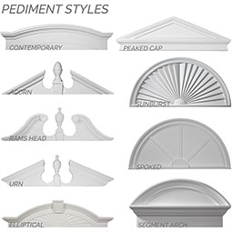 Ekena Millwork - PEDSB - Half Round Sunburst Pediment