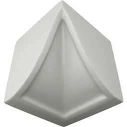 Ekena Millwork - MIC03X03BE - Endurathane Bedford Inside Corner for Moulding Profiles, 3"P x 3"H, Factory Primed