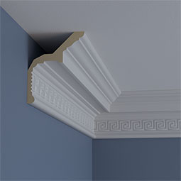 Ekena Millwork - MLD05X04X07NS - Endurathane Nestor Greek Key Crown Moulding, 5 7/8"H x 4 3/4"P x 7 1/2"F x 94 1/2"L, Factory Primed