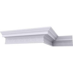 Ekena Millwork - MLD05X04X07NS - Endurathane Nestor Greek Key Crown Moulding, 5 7/8"H x 4 3/4"P x 7 1/2"F x 94 1/2"L, Factory Primed