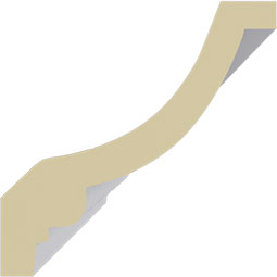 Ekena Millwork - MLD03X03X04VA - Endurathane Valeriano Rope Crown Moulding, 2 3/4"H x 2 3/4"P x 4"F x 94 1/2"L, Factory Primed