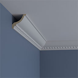 Ekena Millwork - MLD03X03X04VA - Endurathane Valeriano Rope Crown Moulding, 2 3/4"H x 2 3/4"P x 4"F x 94 1/2"L, Factory Primed