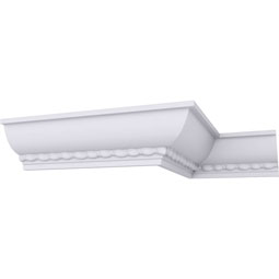 Ekena Millwork - MLD03X03X04VA - Endurathane Valeriano Rope Crown Moulding, 2 3/4"H x 2 3/4"P x 4"F x 94 1/2"L, Factory Primed