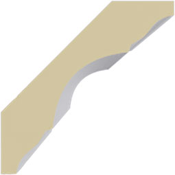 Ekena Millwork - MLD01X01X02TR - Endurathane Traditional Crown Moulding, 1 3/4"H x 1 3/4"P x 2 5/8"F x 94 1/2"L, Factory Primed