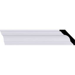 Ekena Millwork - MLD01X01X02TR - Endurathane Traditional Crown Moulding, 1 3/4"H x 1 3/4"P x 2 5/8"F x 94 1/2"L, Factory Primed