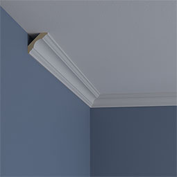 Ekena Millwork - MLD01X01X02TR - Endurathane Traditional Crown Moulding, 1 3/4"H x 1 3/4"P x 2 5/8"F x 94 1/2"L, Factory Primed