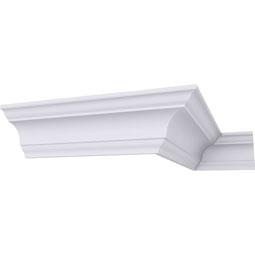 Ekena Millwork - MLD01X01X02TR - Endurathane Traditional Crown Moulding, 1 3/4"H x 1 3/4"P x 2 5/8"F x 94 1/2"L, Factory Primed