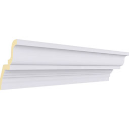 Ekena Millwork - MLD03X04X05BU - Endurathane Bulwark Crown Moulding, 3 7/8"H x 4 1/2"P x 5 7/8"F x 94 1/2"L, Factory Primed