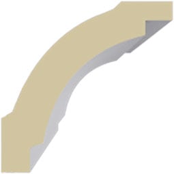 Ekena Millwork - MLD01X01X02TY - Endurathane Tyrone Cove Crown Moulding, 1 1/2"H x 1 1/2"P x 2 1/4"F x 94 1/2"L, Factory Primed