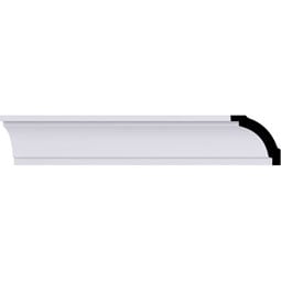 Ekena Millwork - MLD01X01X02TY - Endurathane Tyrone Cove Crown Moulding, 1 1/2"H x 1 1/2"P x 2 1/4"F x 94 1/2"L, Factory Primed