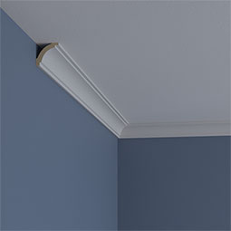 Ekena Millwork - MLD01X01X02TY - Endurathane Tyrone Cove Crown Moulding, 1 1/2"H x 1 1/2"P x 2 1/4"F x 94 1/2"L, Factory Primed