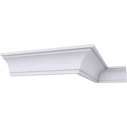 Ekena Millwork - MLD01X01X02TY - Endurathane Tyrone Cove Crown Moulding, 1 1/2"H x 1 1/2"P x 2 1/4"F x 94 1/2"L, Factory Primed