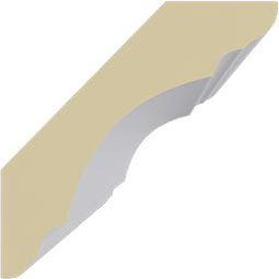 Ekena Millwork - MLD02X02X03ER - Endurathane Eris Cove Crown Moulding, 2 1/4"H x 2 1/4"P x 3"F x 94 1/2"L, Factory Primed