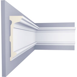 Ekena Millwork - PML08X02BE - Endurathane Bedford Panel Moulding, 8 5/8"H x 2 1/2"P x 94 1/2"L, Factory Primed