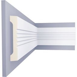 Ekena Millwork - PML04X00LI - Endurathane Lisbon Fluted Panel Moulding, 4 1/2"H x 3/4"P x 94 1/2"L, Factory Primed