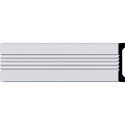 Ekena Millwork - PML04X00LI - Endurathane Lisbon Fluted Panel Moulding, 4 1/2"H x 3/4"P x 94 1/2"L, Factory Primed