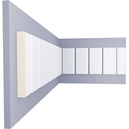 Ekena Millwork - PML03X00LU - Endurathane Lunel Panel Moulding, 3 7/8"H x 1/2"P x 94 1/2"L, Factory Primed