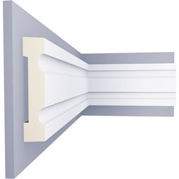Ekena Millwork - PML04X01MA - Endurathane Marseille Fluted Panel Moulding, 4 3/4"H x 1"P x 94 1/2"L, Factory Primed