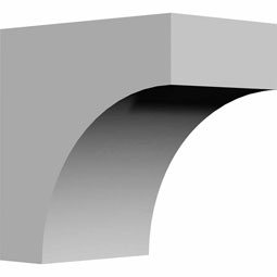 Ekena Millwork - BKT03X05X05TI - Endurathane Tirana Bracket, 3 1/2"W x 5 1/2"D x 5 1/2"H, Factory Primed