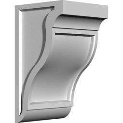 Ekena Millwork - BKT06X18X10CO - Endurathane Cole Bracket, 6"W x 10 1/8"D x 18"H, Factory Primed