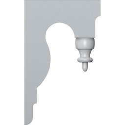 Ekena Millwork - BKT02X09X16AB - Endurathane Aberdeen Bracket, 2 3/4"W x 9 3/4"D x 16"H, Factory Primed