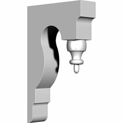 Ekena Millwork - BKT02X09X16AB - Endurathane Aberdeen Bracket, 2 3/4"W x 9 3/4"D x 16"H, Factory Primed