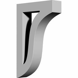 Ekena Millwork - BKT02X11X17TY - Endurathane Tyrone Bracket, 2 7/8"W x 11"D x 17"H, Factory Primed