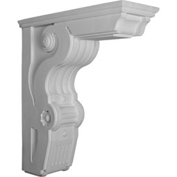 Ekena Millwork - COR08X22X26GI - Endurathane Large Giana Corbel, 8 1/2"W x 22 1/2"D x 26"H, Factory Primed
