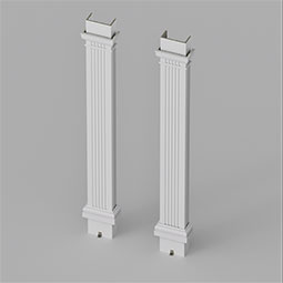 CW Ohio Inc. - ESENFSA - Endura-Stone™ Pro Series Fluted Column, Square Shaft (FRP) Non-Tapered, Smooth Finish - Ready to be Painted