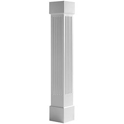 CW Ohio Inc. - ESENFSA - Endura-Stone™ Pro Series Fluted Column, Square Shaft (FRP) Non-Tapered, Smooth Finish - Ready to be Painted