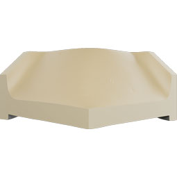 Ekena Millwork - MIC03X03ED - Endurathane Inside Corner for Traditional Smooth Crown Moulding, 3 3/4"H x 3 3/4"P, Factory Primed