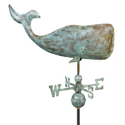 Good Directions - GD505V1 - 37"Whale Weathervane - Blue Verde Copper