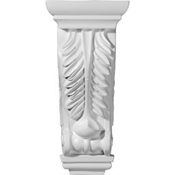 Ekena Millwork - COR05X04X12OD - Endurathane Odessa Acanthus Leaf Corbel, 5 3/4"W x 4 3/4"D x 12 3/8"H, Factory Primed