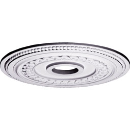 Ekena Millwork - CM18OL1_P - Endurathane Oldham Ceiling Medallion, 18"OD x 3 3/8"ID x 7/8"P (Fits Canopies up to 8 5/8")