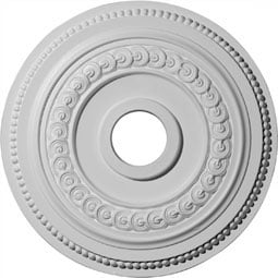 Ekena Millwork - CM18OL1_P - 18"OD x 3 3/8"ID x 7/8"P Oldham Ceiling Medallion (Fits Canopies up to 8 5/8")
