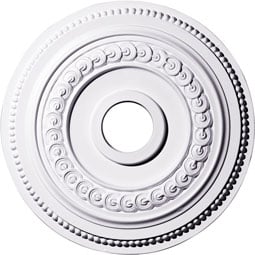 Ekena Millwork - CM18OL1_P - Endurathane Oldham Ceiling Medallion, 18"OD x 3 3/8"ID x 7/8"P (Fits Canopies up to 8 5/8")