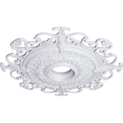 Ekena Millwork - CM38OL_P - Endurathane Orleans Ceiling Medallion, 38 3/8"OD x 6 5/8"ID x 2 7/8"P (Fits Canopies up to 8 1/4")