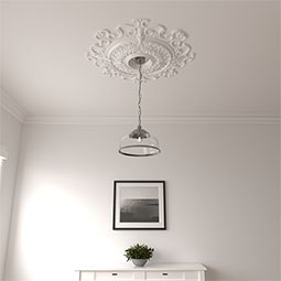 Ekena Millwork - CM38OL_P - Endurathane Orleans Ceiling Medallion, 38 3/8"OD x 6 5/8"ID x 2 7/8"P (Fits Canopies up to 8 1/4")